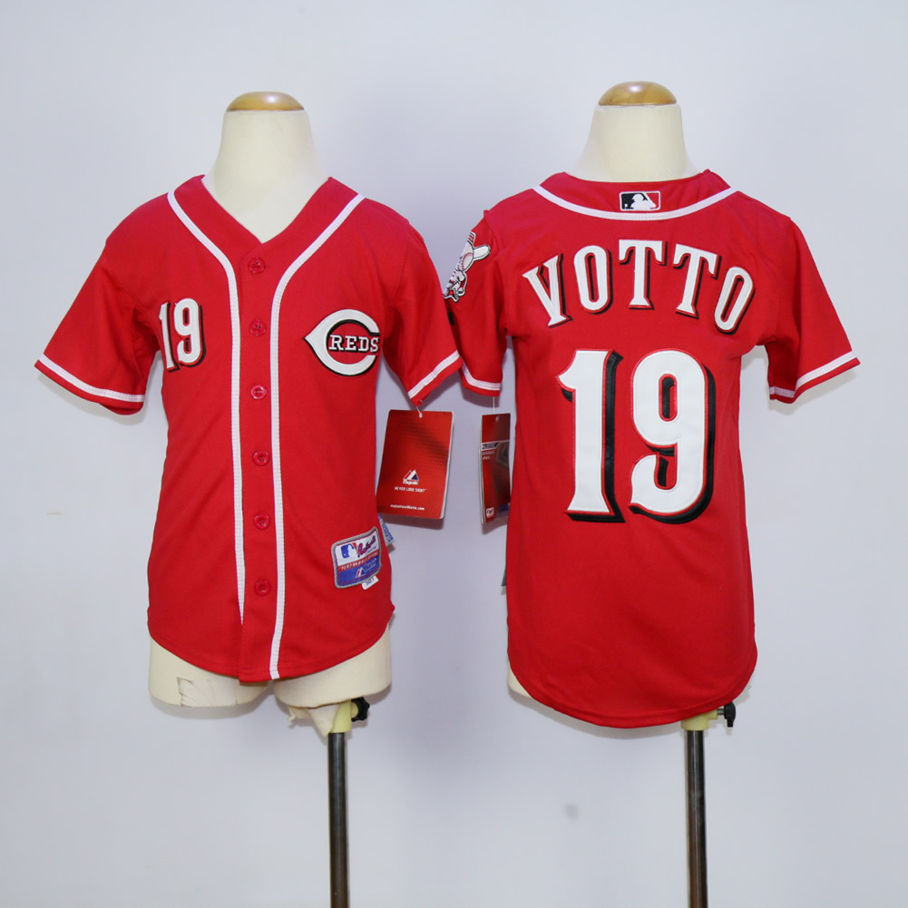 Men MLB Cincinnati Reds #19 Votto red jerseys